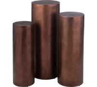 Manahee Design | Set de 3 piliers ronds en métal bronze | 90x35x35 cm