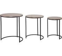 Manahee Design | Set de 3 Tables d'Appoint Aluminium Doré / Noir | Design Moderne | Dimensions 55x45x45 cm, 50x38x38 cm, 45x30x30 cm