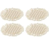 Manahee Design | Set de 4 dessous de verre ronds en macramé polyester beige | 15x15 cm | 2 cm d'épaisseur