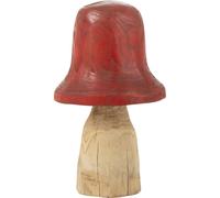 Manahee Design | Statuette Champignon Cloche Bois Rouge/Naturel | Multi | 20 x 20 x 42 cm