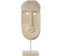 Manahee Design | Statuette Visage Pierre Résine Ethnique Beige | 52x19.5x10 cm