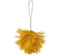 Manahee Design | Suspension Boule Plumes Jaunes | 12 cm x 12 cm x 12 cm