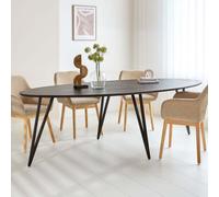 Manahee Design | Table à manger ovale César mangue noire | 250 x 110 x 76 cm