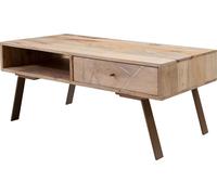 Manahee Design | Table basse SIKAR Bois massif de manguier marron doré avec tiroir | 95x42x50 cm