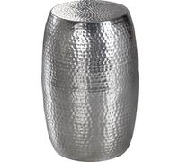 Manahee Design | Table d'appoint aluminium argenté | 30x49,5x30 cm | Design oriental rond