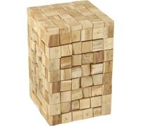 Manahee Design | Table d'appoint/Tabouret en bois de teck naturel | 45 cm hauteur | 30x30 cm dimensions