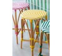 Manahee Design | Tabouret en rotin Jaune | 65x38x38 cm