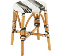 Manahee Design | Tabouret en rotin noir | Dimensions 44,5 x 33 x 33 cm | Poids 2,4 kg