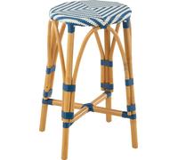 Manahee Design | Tabouret rotin bleu | Dimensions 65x38x38 cm | Poids 2,6 kg