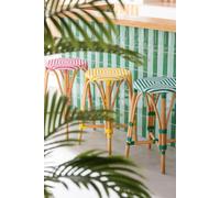 Manahee Design | Tabouret Rotin Jaune | 33 x 33 x 44,5 cm | Naturel