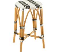 Manahee Design | Tabouret Rotin Noir | 65 cm Hauteur | 38 x 38 cm Dimensions
