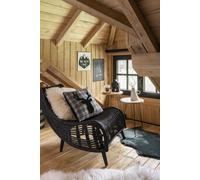 Manahee Design | Tapis de sol fausse fourrure mouton noir | 96 x 60 cm | Hauteur 1,5 cm