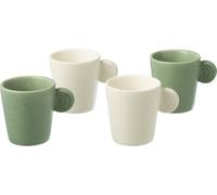 Manahee Design | Tasses à café avec anse en céramique vert/blanc | 8 x 6 x 6,5 cm | 75 ml