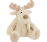 Manahee Design | Textile Assis Renne en Coton/Lin/Polyester Blanc/Beige | 23x20 cm