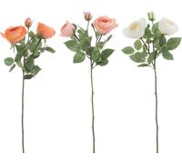 Manahee Design | Trois roses artificielles Fresh Touch plastique orange | 61 cm x 15 cm x 15 cm | 0,08 kg