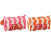Manahee Design | Trousse de toilette coton/lin/polyester multicolore | 22 x 12 x 13 cm