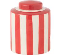 Manahee Design | Urne Listra Strepen Porcelaine Multi | Rouge/Blanc | 24x20x20 cm