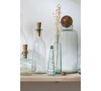 Manahee Design | Vase Boule Liège Verre/Bois Transparent | 36,5 cm H x 16 cm L x 16 cm P