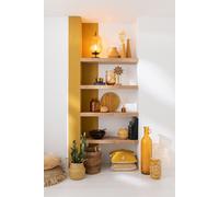 Manahee Design | Vase bouteille cylindrique en verre jaune | 75 cm x 19 cm x 19 cm