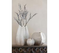 Manahee Design | Vase carré en porcelaine beige | 26,5 cm x 23 cm x 22,5 cm