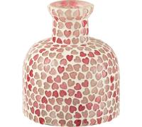 Manahee Design | Vase cœur en mosaïque de verre rose | 13 cm x 11 cm x 11 cm