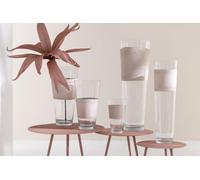 Manahee Design | Vase Delph en verre transparent/beige extralarge | 70 cm x 24.5 cm x 24.5 cm