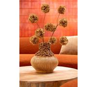 Manahee Design | Vase Gourd en céramique jaune ocre | Hauteur 33,5 cm | 32 x 32 cm