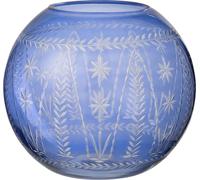 Manahee Design | Vase Tarifa Rond en Verre Bleu | Dimensions 26x27x27 cm