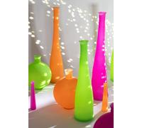 Manahee Design | Vase Tube en Verre Orange Néon | 32 cm x 7 cm x 7 cm