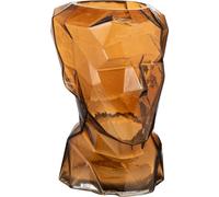 Manahee Design | Vase Visage Verre Marron | 30 cm x 23,5 cm x 18 cm