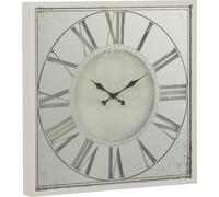 Manahee Design | Verre Argenté | 60 cm x 60 cm | Horloge murale carrée élégante