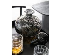 Manahee Design | Verre noir décoratif rond avec bouchon | Verre | Noir | 29 x 21 x 21 cm