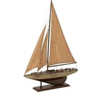 Manahee Design | Voilier en bois de paulownia brun medium | 59x42x9 cm