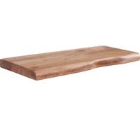 Manahee Design | Wandregal en bois massif d'acacia avec chant naturel | Couleur brun clair | 60 cm de largeur