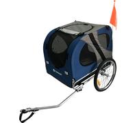 Manahee Pawni | Caravane vélo pliable Topmast Original pour chien | Bleu | L 80 x l 57 x H 65 cm