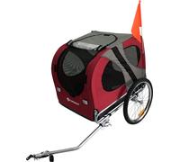 Manahee Pawni | Caravane vélo pliable Topmast Original pour chien | Rouge | L 80 x l 57 x H 65 cm