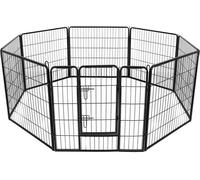 Manahee Pawni | Enclos pour chiots Topmast Premium 8 panneaux | Noir | 640 cm circonférence | 120 cm hauteur