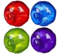 Manahee Pawni | KONG Squeezz Ball M en caoutchouc flexible | Couleur variable | Ø 7 cm