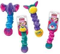 Manahee Pawni | KONG Squiggles | Couleurs Mélangées | Small 22 cm | Jouet pour Chien Flexible avec Couineurs
