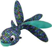 Manahee Pawni | KONG Wubba Finz Jouet Bleu | Taille L | Double balle avec longue queue