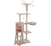 Manahee Pawni | Krabpaal SARA | Beige | 50 x 35 x 138 cm | Sisal, Pluche, MDF