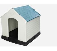 Manahee Pawni | Maisonnette pour Chien en Plastique PP Blanc Bleu | Résistante aux Intempéries | 87,7 x 78,5 x 81,5 cm
