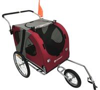 Manahee Pawni | Remorque vélo chien Topmast Easy Flow | Rouge | L 80 x l 57 x H 66 cm