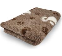 Manahee Pawni | Vet Bed Brun avec 3 couleurs - Grande empreinte de patte - Rouleau 10 mètres 150 cm de large | Polyester Latex antidérapant