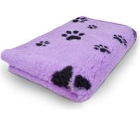Manahee Pawni | Vet Bed Lila avec empreintes pattes noires | Latex antidérapant | 75 x 50 cm