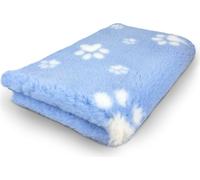 Manahee Pawni | Vet Bed Polyester bleu clair avec empreintes blanches | 10 mètres x 150 cm