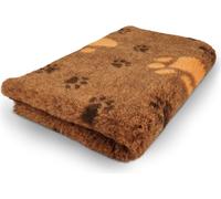 Manahee Pawni | Vet Bed Polyester Orange 3 Couleurs | Impression Pattes | Rouleau 10 m x 150 cm | Antidérapant Latex