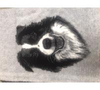 Manahee Pawni | Vet Bed Tête de Border Collie | Anti-dérapant | 100 x 75 cm