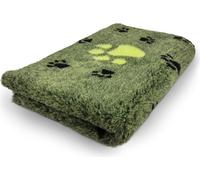 Manahee Pawni | Vet Bed Vert avec 3 Couleurs | Empreinte de Patte Grande Latex Antidérapant | 75 x 50 cm