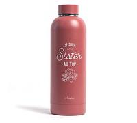 Manahia bouteille isotherme cadeau soeur - Je suis une sister au top - 500ml - gourde Isotherme en acier Inoxydable - cadeau soeur anniversaire - gourde femme - cadeau belle soeur - idée cadeau soeur